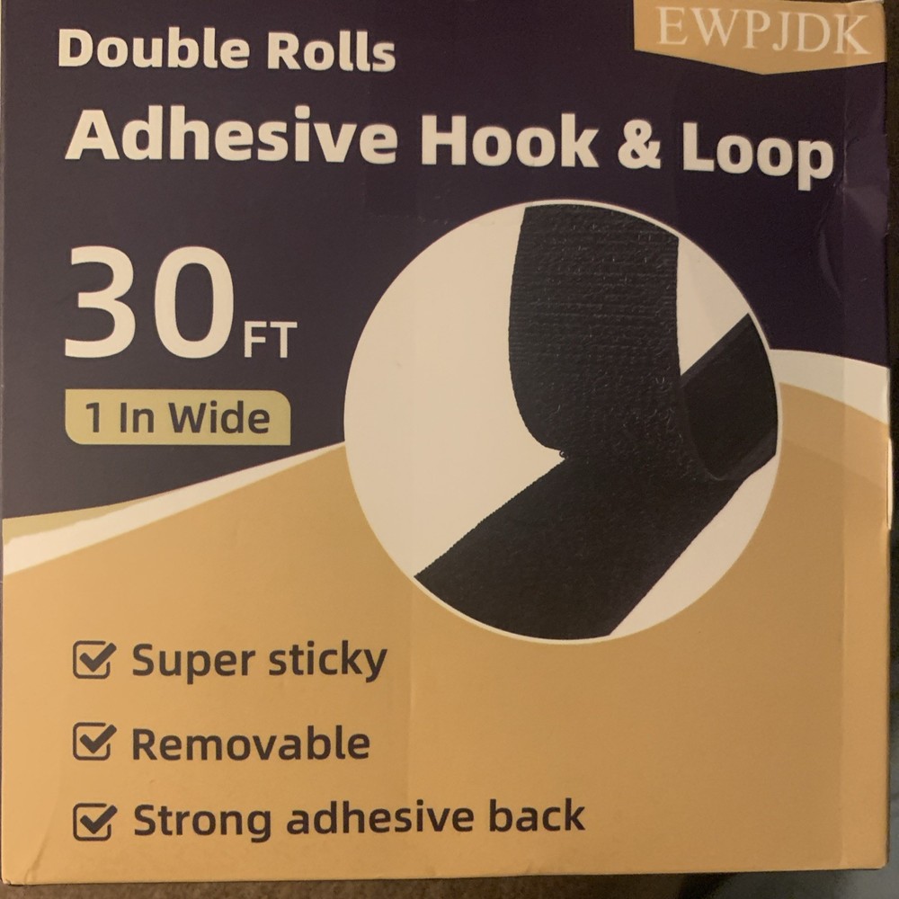 Double Roll Adhesive Hook & Loop 30 Foot 1 Inch Wide