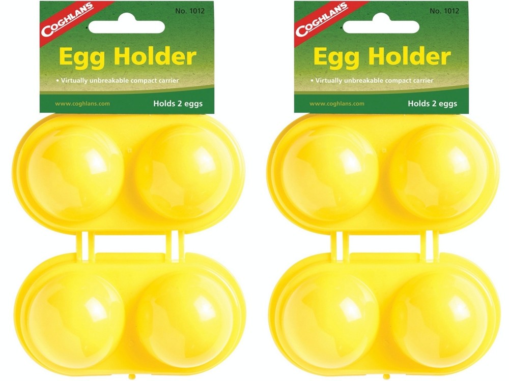 Coghlan's Plastic Egg Holder, Holds 2 Eggs - Yellow (2-Pack)