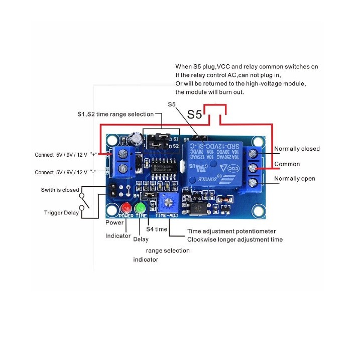 DC 12V Delay Relay Delay Turn on/Delay Turn off Timer Switch Module New