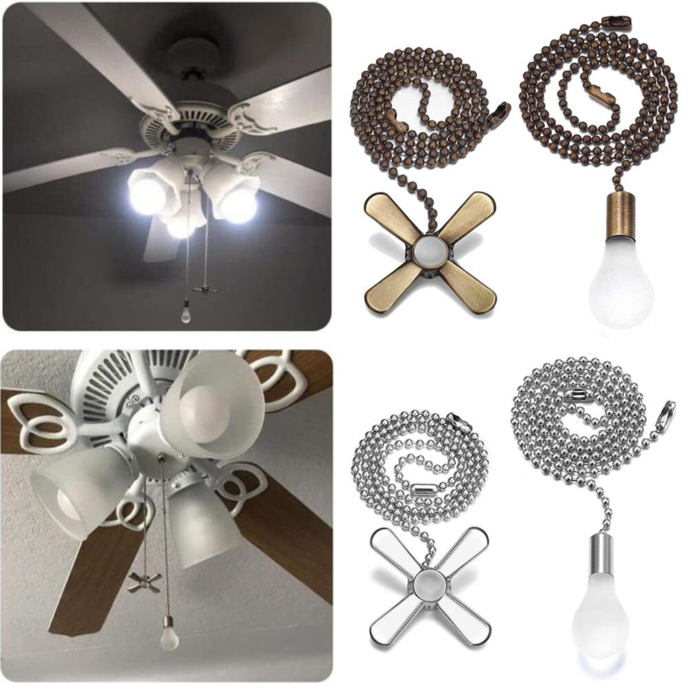 Pull Chain Ceiling Fan Light Switch Chain Cord Extension Replacement Decor Set