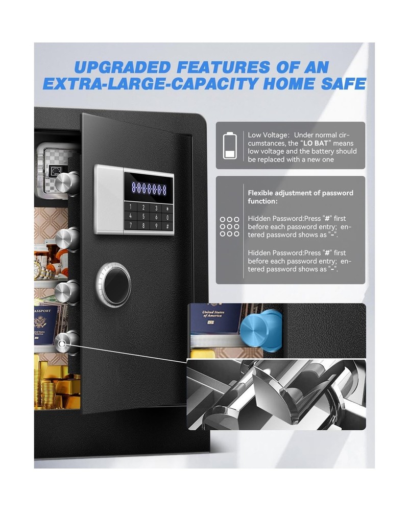 8.5 Cu Ft Super Large Fireproof Waterproof Safe Box for Office Document- HIDD...