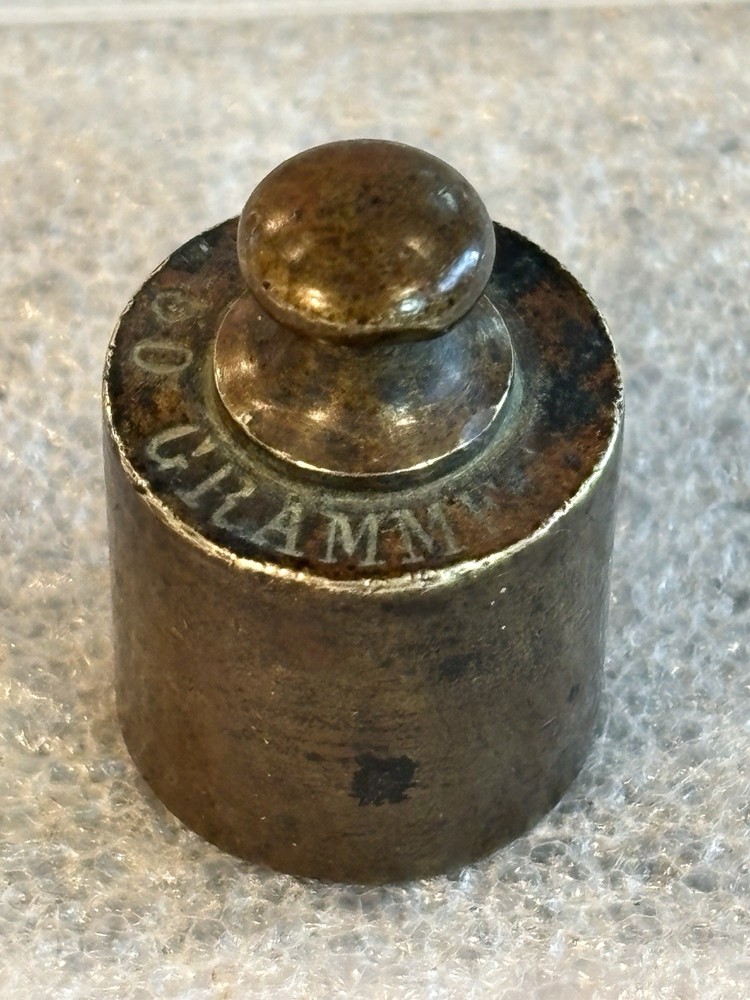 50g Replacement Solid Brass Scale Weight Vintage Marked MF