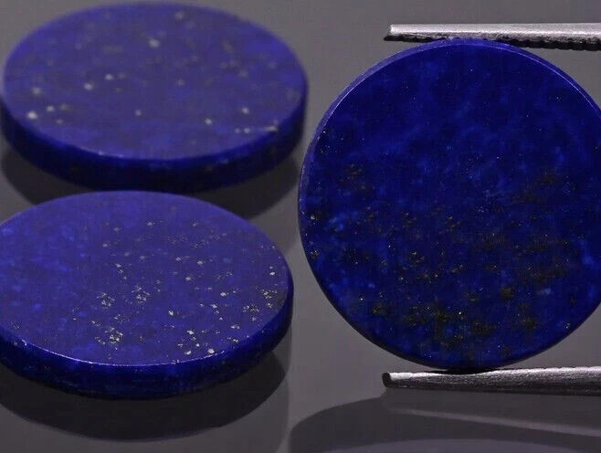 AAA+ Natural Top Quality Lapis Lazuli Both Side Flat Round Shape Loose Gemstone