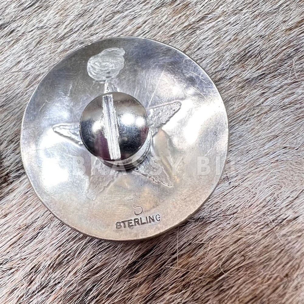 1 5/16" Sterling Silver Star Bridle Conchos