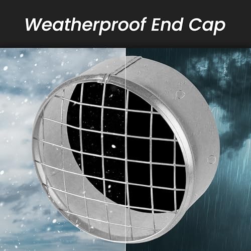 Ø4 Inch Duct Cover – Galvanized Steel Round Duct Cap with Mesh Screen Ø 4 Inch