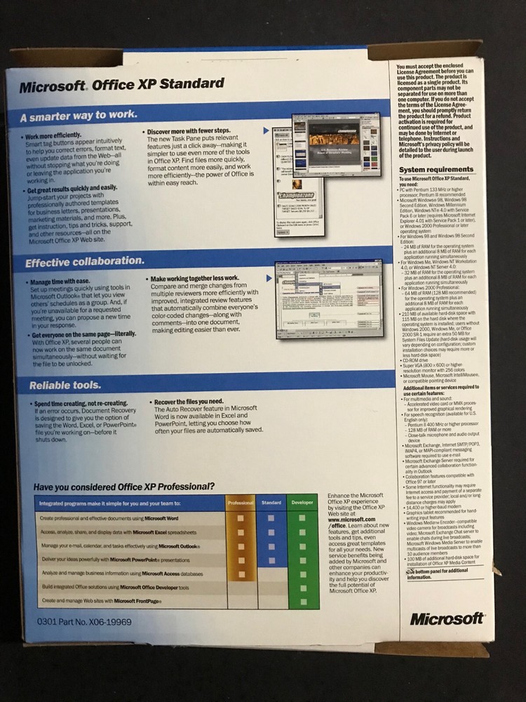 Microsoft Office XP Standard Version 2002 Standard & Visio