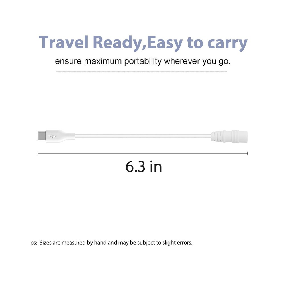 Replacement for Ring Barrel Plug to USB-C Adapter 1-Pack, White