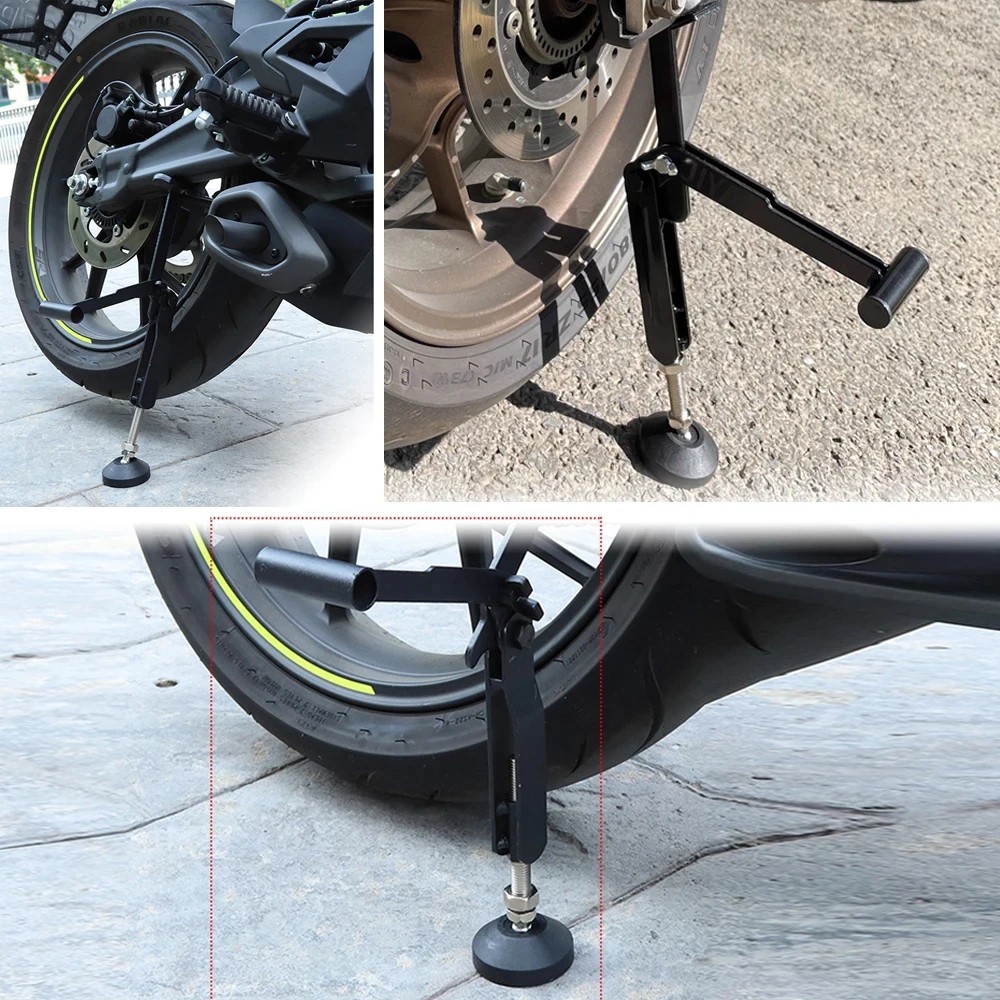 Foldable Motorcycle Stand with Adjustable Height & Labor-Saving Armrest