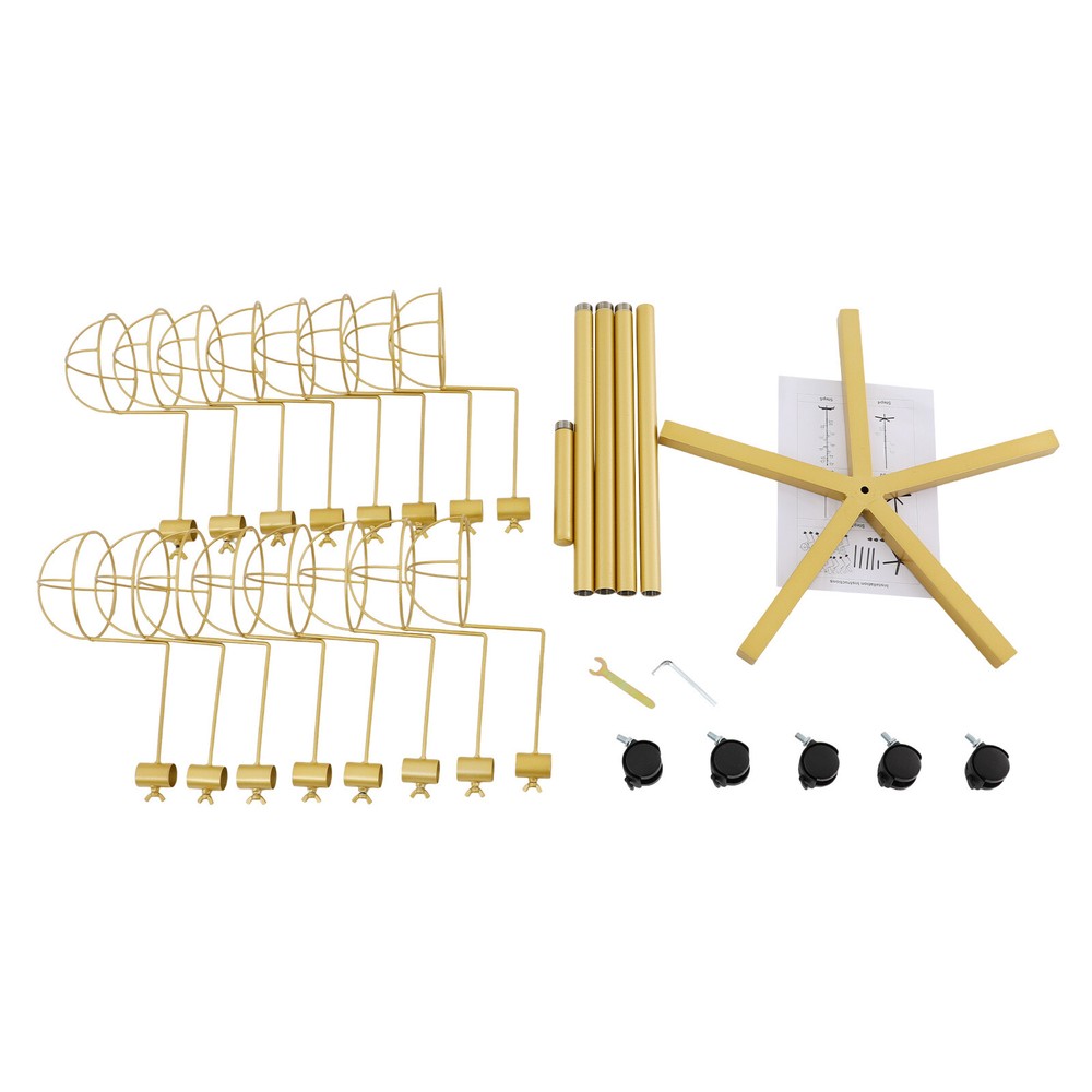 Freestanding Hat Display Rack with Adjustable Hooks & Lockable Wheels