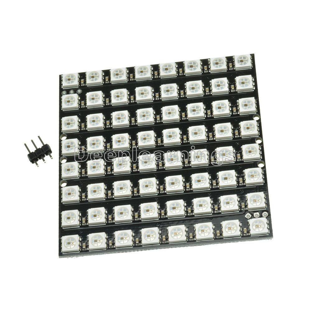 WS2812 8x8 64 LED Matrix LED 5050 RGB Full-Color Driver Black Board for Arduino