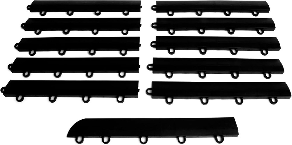 Female Transition Edge Kit Durable Interlocking Modular Garage Floor Edging Comp