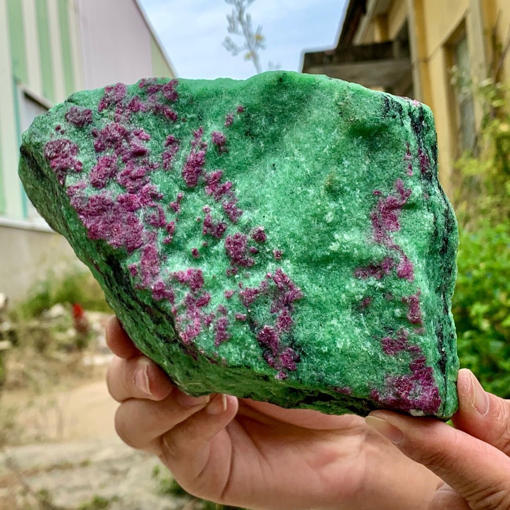 3.77LB Natural green Ruby zoisite (anylite) crystal sample Healing