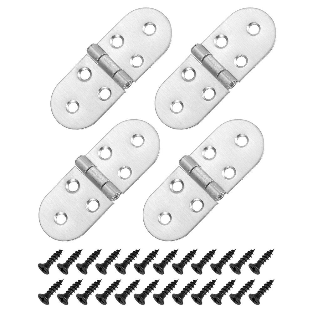 Folding table hinge, 4 pcs 270° with screws, silver, iron