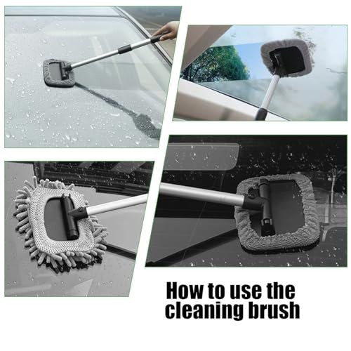 Car Windshield Cleaning Tool, Vehicle Window Cleaner with 3 Rectangular