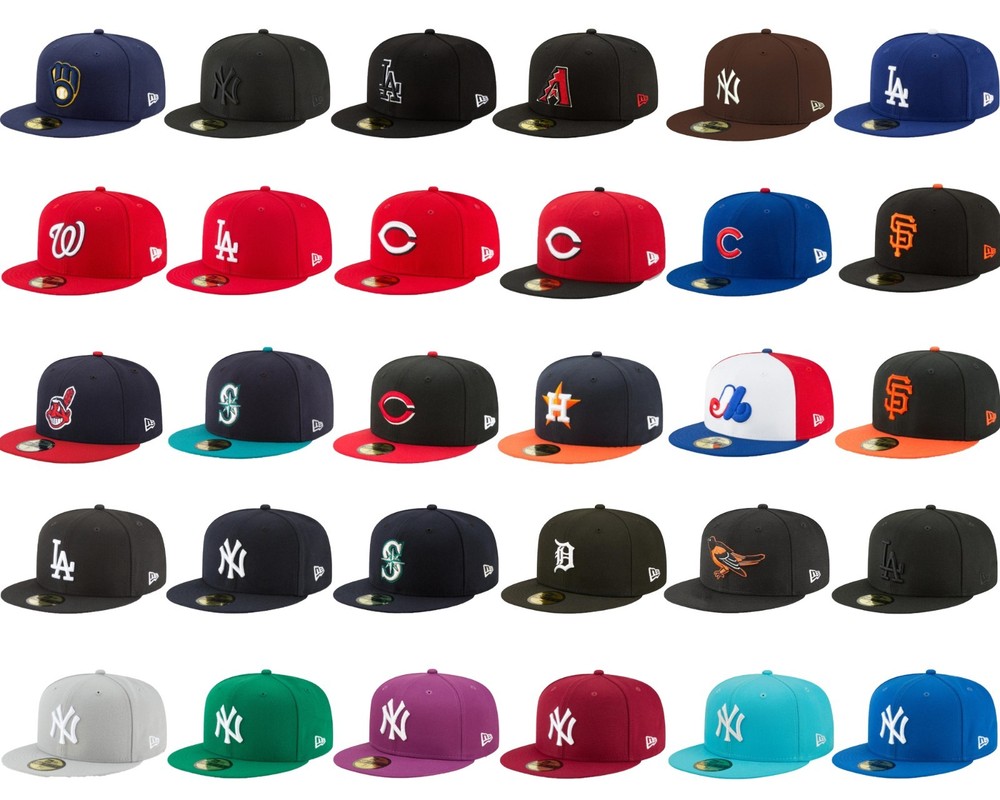 New Men's Baseball Cap MLB Team Basic 59FIFTY Fitted Baseball Cap Stitched