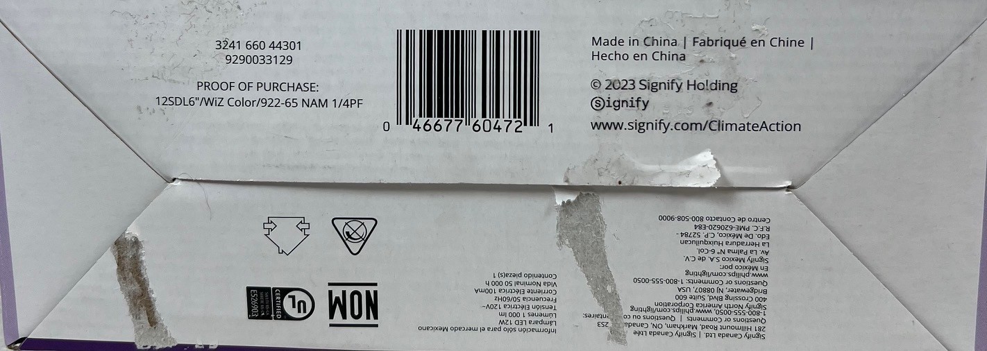 WiZ 6 inch Recessed Smart Downlight LED Color Changing Canless/Slim -FREE S/H