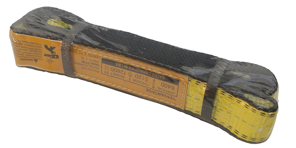 2" x 2 ft Web Lifting Sling Tow Strap 2-ply Eye & Eye Tagged Rated (2 Pack)