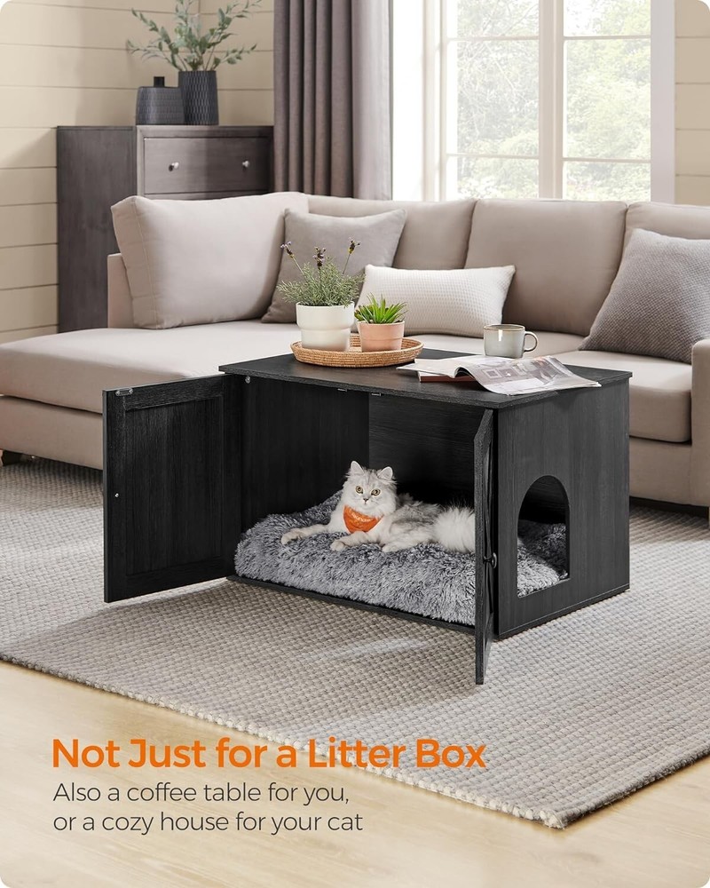 Elegant Multi-Functional Cat House & Litter Box Enclosure - Easy Assembly 20.9"