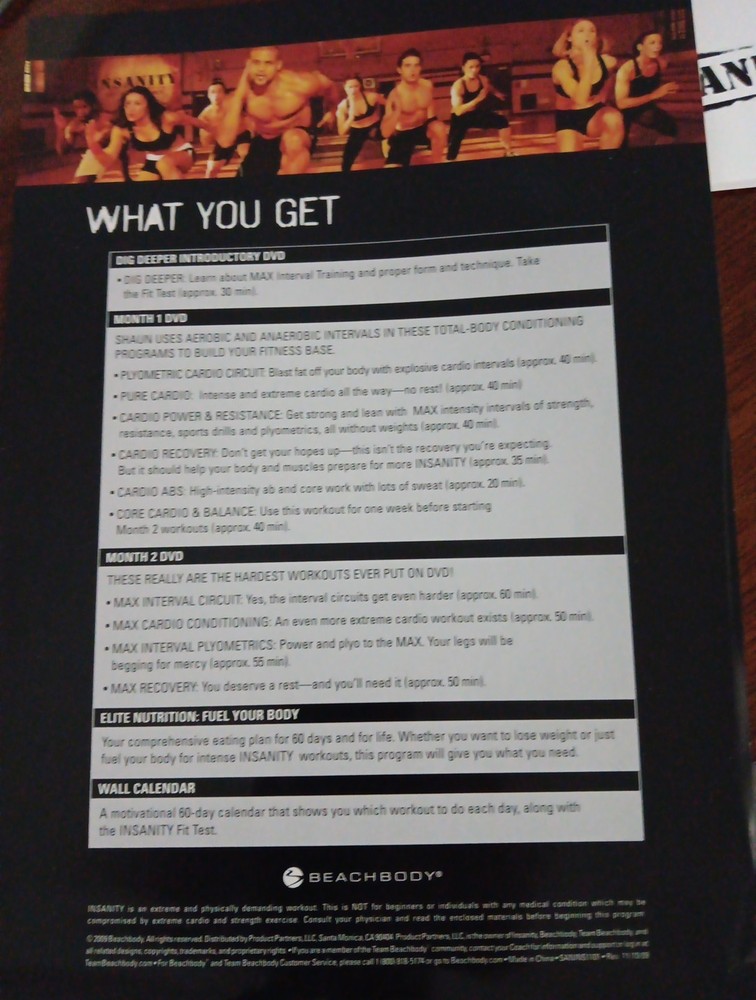 Insanity CD Workout Set Everything You Need To Get In Shape