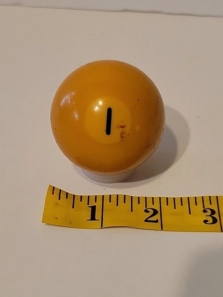 Vintage No. 1 Solid Yellow Pool Ball Billiard 2" Replacement (M)
