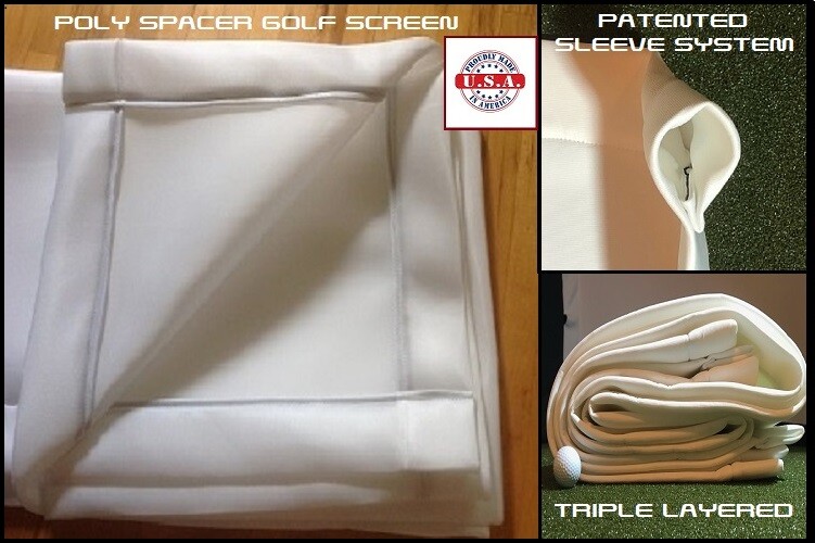 Golf Simulator Cage. POLY SPACER SCREEN. 4 SIDED NET/PADS/PANELS. 3/4"-1" FRAME