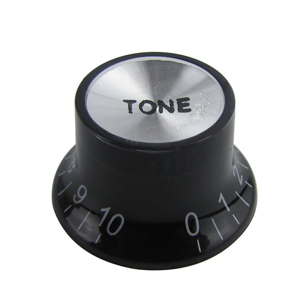 FLEOR Set of 100 Tone Knobs SG LP Guitar Control Knobs Aluminum Top Black