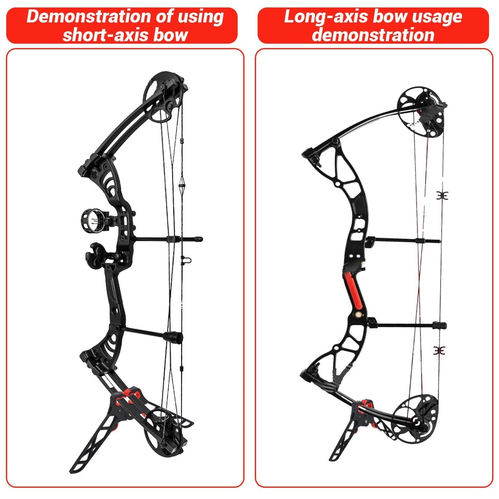Folding Bow Stabilizer Stand 7 inches long, maximum width: 4", Black and red
