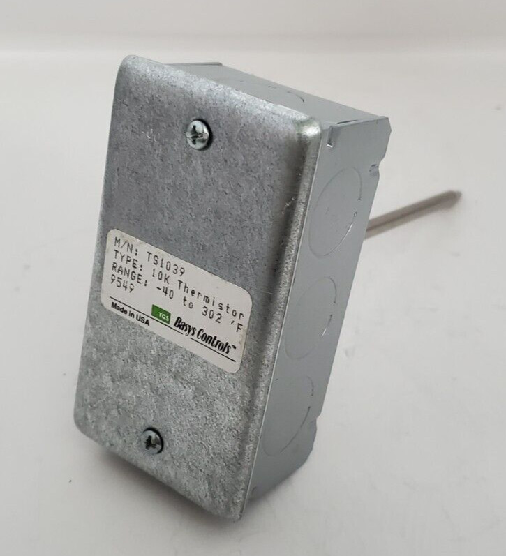 Basys Controls TS1039 8" Duct Temperature Sensor 10K Thermistor