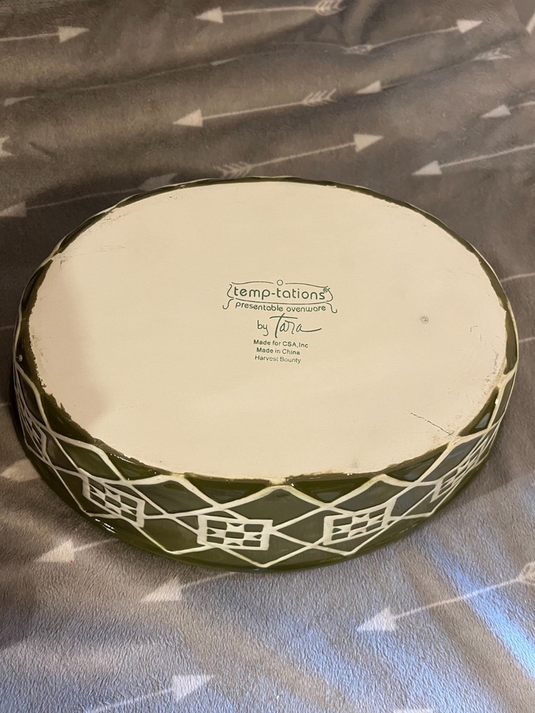 Temptations Harvest Bounty Divided Serving Dish w/ Decorative Rack!
