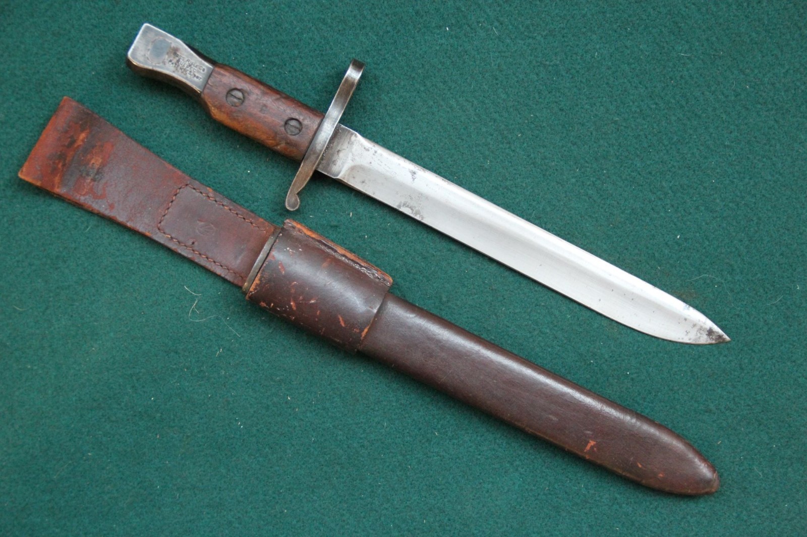 WWI WW1 Canadian Ross Bayonet & Leather Scabbard Mk II Modified Free Shipping