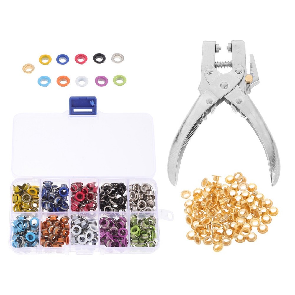 Grommet Tool Kit Handheld Hole Punch Plier Eyelet Setting Pliers