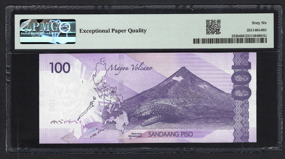 Philippines 100 Piso 2024 P232b Uncirculated Grade 66