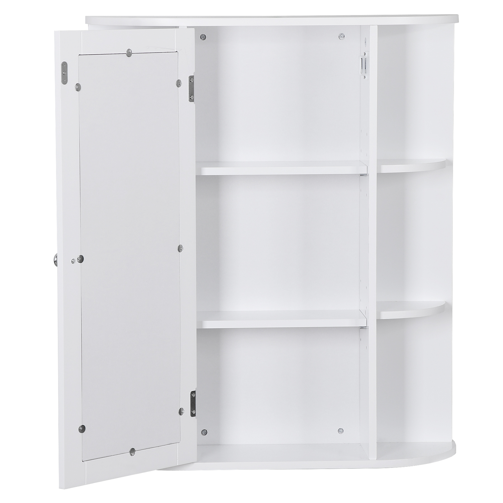 Bathroom Cabinet Single Door Wall Mount Medicine Cabinet with Mirror Shelf