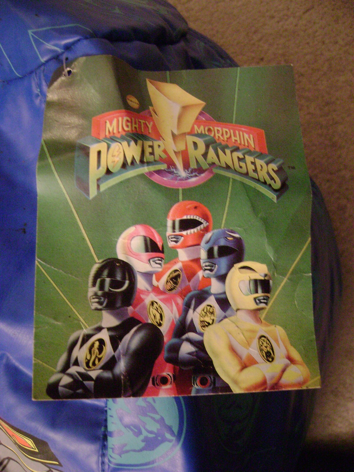 Vintage Mighty Morphin Power Rangers Vinyl Bean Bag 1993 Ero / New Rare!