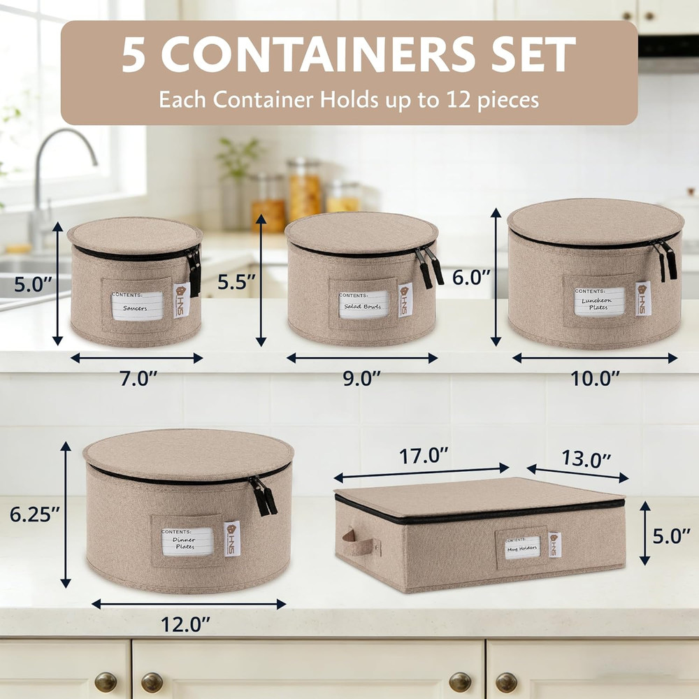 China Storage Hard Shell Containers 5-Piece Set Moving Boxes for Dinnerware, Gla