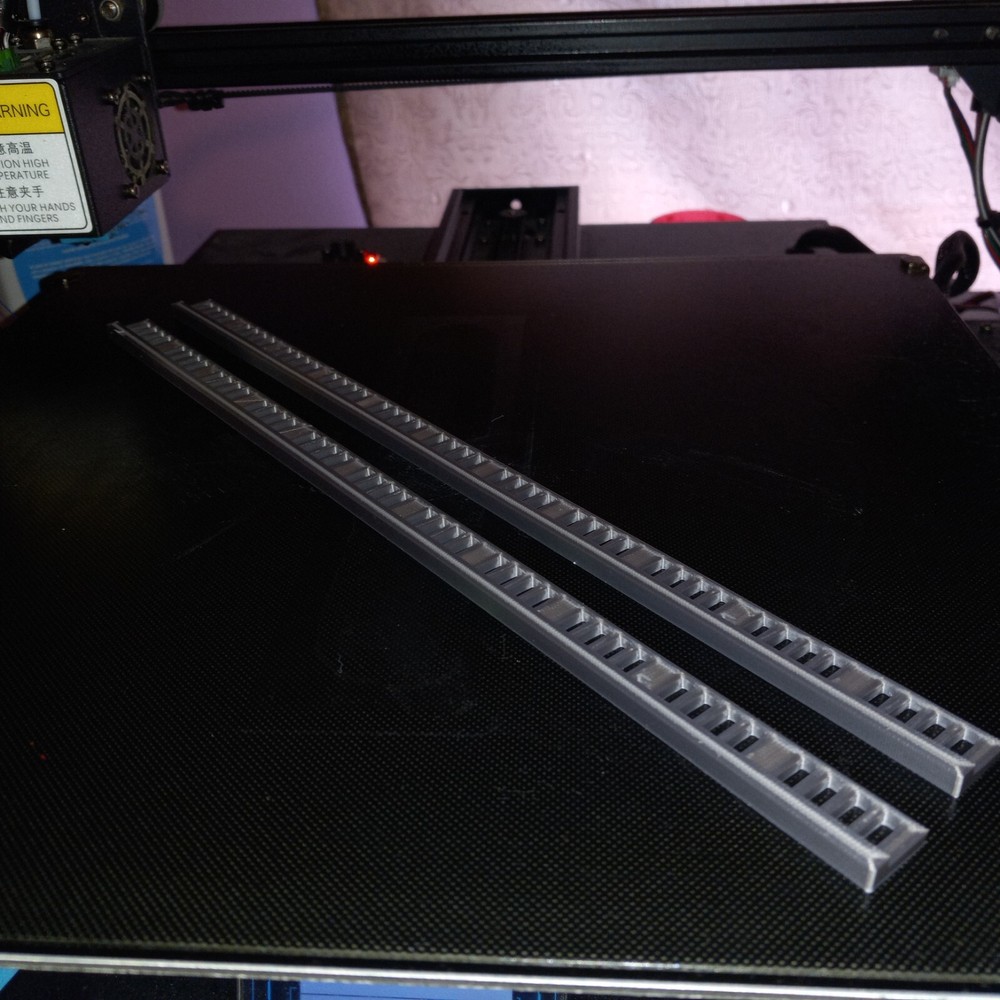 15" N scale Bridge or Road Railing pair 3D Printed