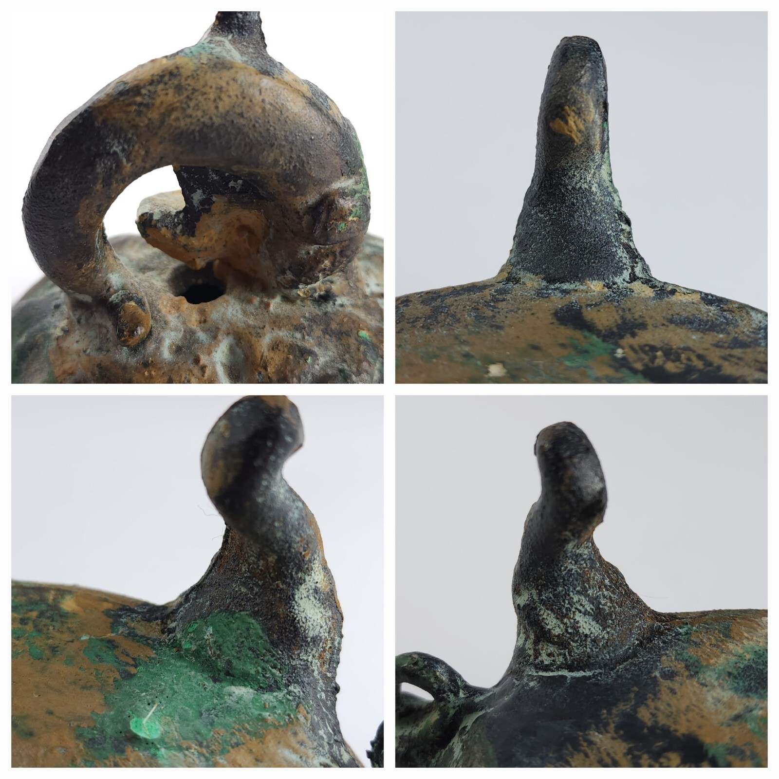 Vintage Metal Censer Lidded Incense Pot w/ Dolphin Chinese Or Japanese Replica