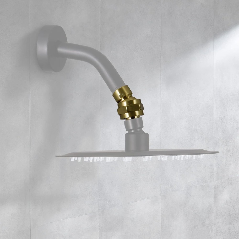 Solid Brass Shower Head Swivel Ball Adapter, Adjustable Shower Arm Extension