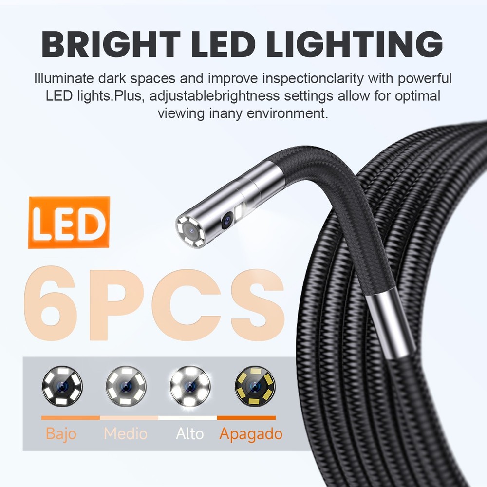 ANCEL AN303 Articulating Snake Borescope Endoscope Camera with 6 LED Light