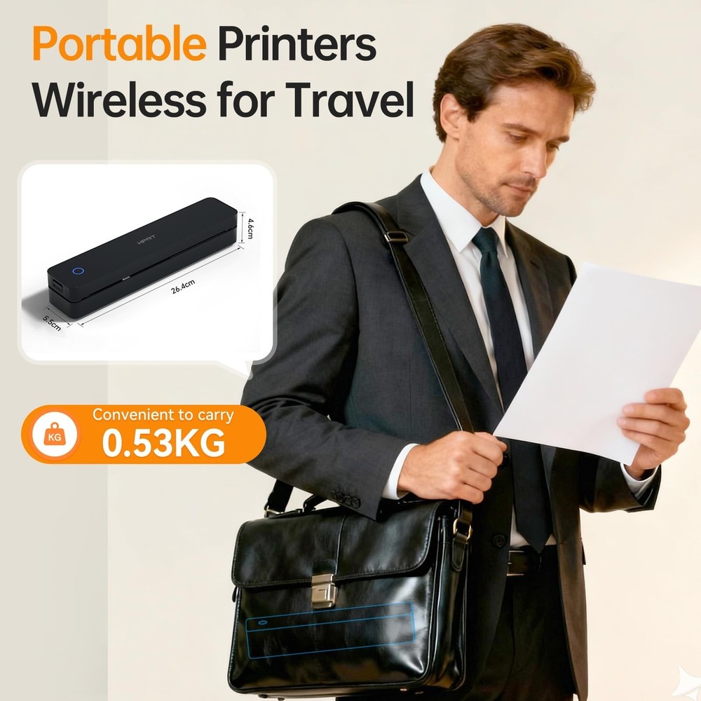 PRT Portable Printers Wireless for Travel - Bluetooth Thermal Printer Support...