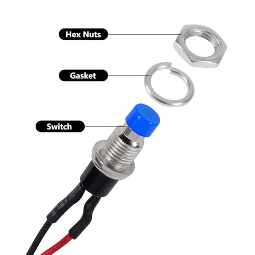 6Pcs 7mm Momentary Mini Push Button Switch SPST NO Normally Open 2 Pin Blue