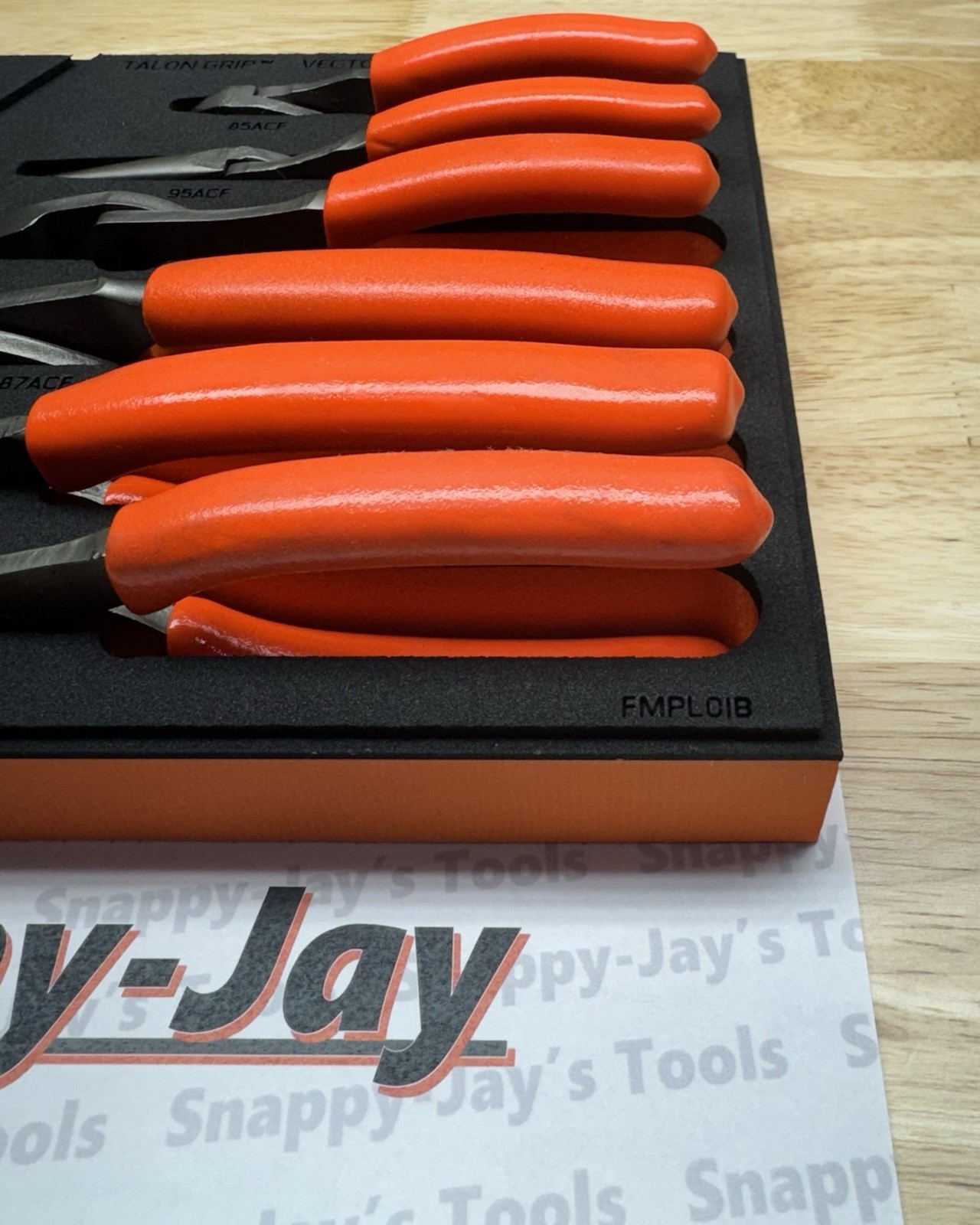 Snap-on Tools USA NEW 6pc ORANGE Essential Pliers Foam Set PL600ES1FO