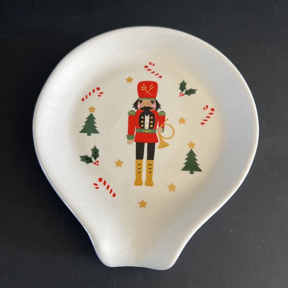 Christmas Holiday Nutcracker Spoon rest Ceramic Decorative Kitchen NEW