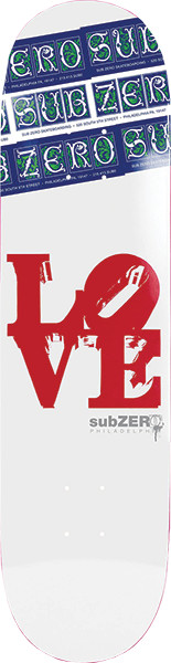 Sub Zero Love Park II Philadephia 8.25 Skateboard Deck