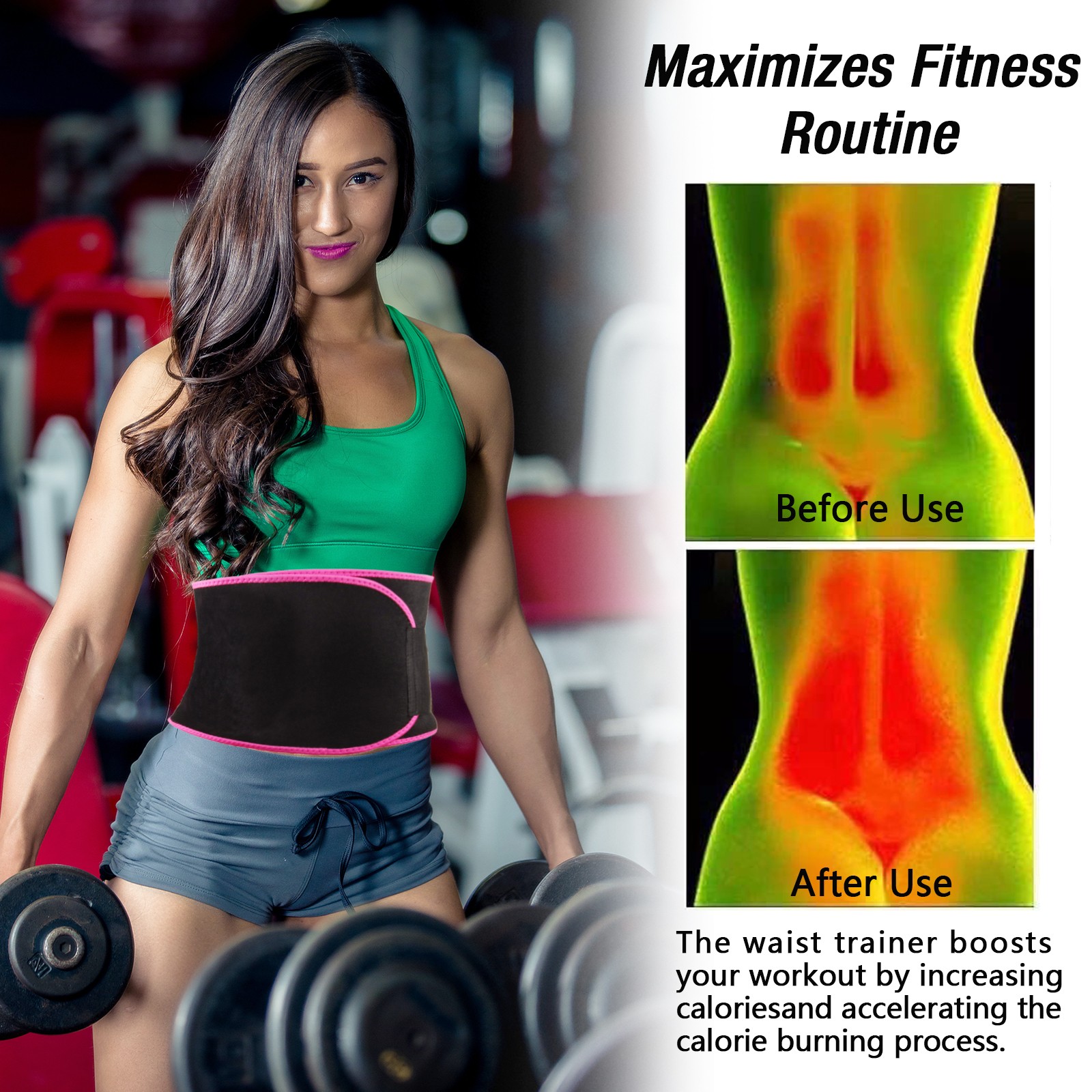 Men&Women Adjustable Waist Trainer for Weight Loss&Toning - Fitness Shaper Belt