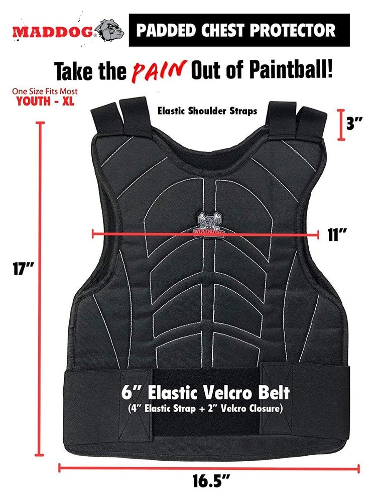 Maddog® Padded Chest Protector - Black