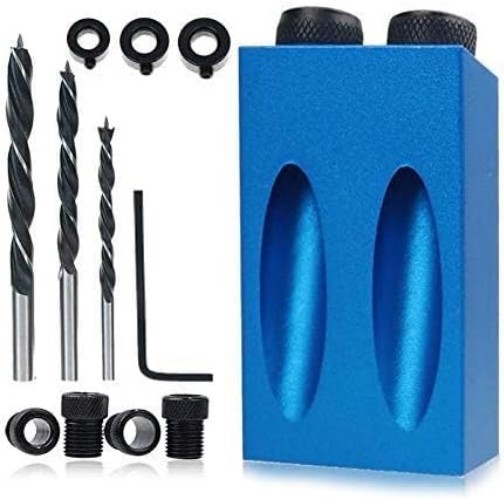 Versatile 14Pc Pocket Hole Jig Kit - Lightweight & Portable for DIY Projects