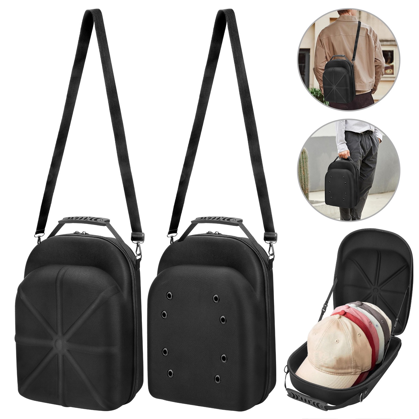 Travel Hat Carrier Case Caps Storage Hard Shell Hat Protective Box Baseball Bag