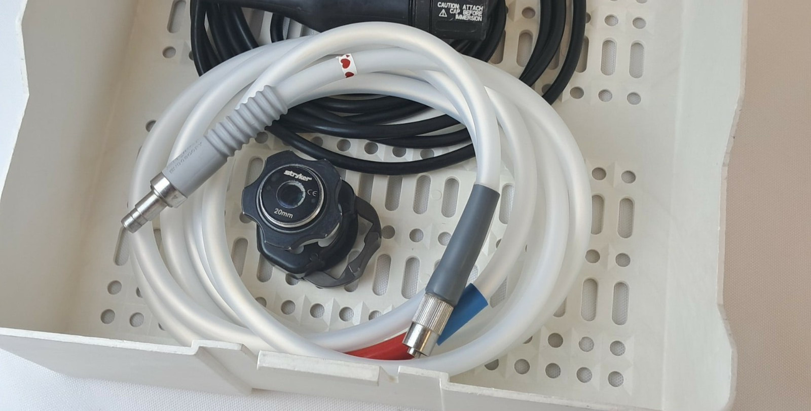 Stryker 1288 HD Camera Head & Coupler w/ Clear Case Light Cable & Case w/ Lid