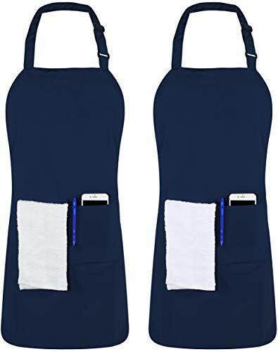Utopia Kitchen Adjustable Bib Apron (2-Pack) Water Oil Resistant Chef Aprons